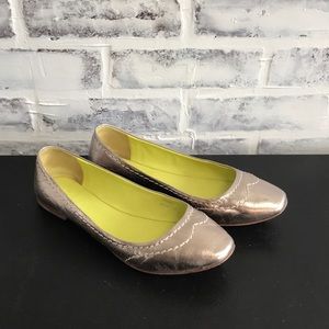 Boden Gold/Silver Leather Flat